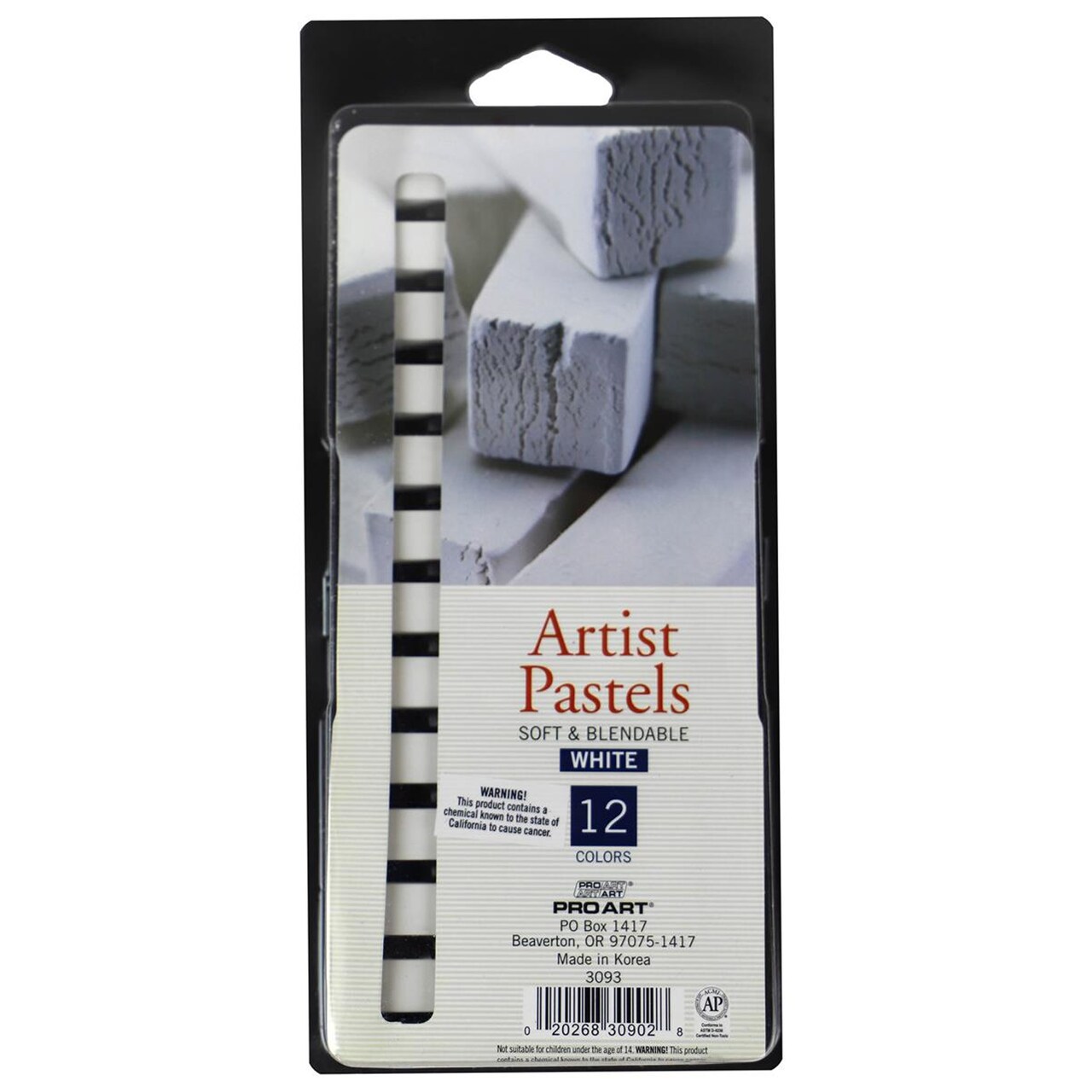 Pro Art Artist Pastels Square 12pc White, Soft Pastels, Pastels for Artists, Soft for Artists, Chalk Pastels, Pastel Crayons, Pastel Chalk, Art Supplies